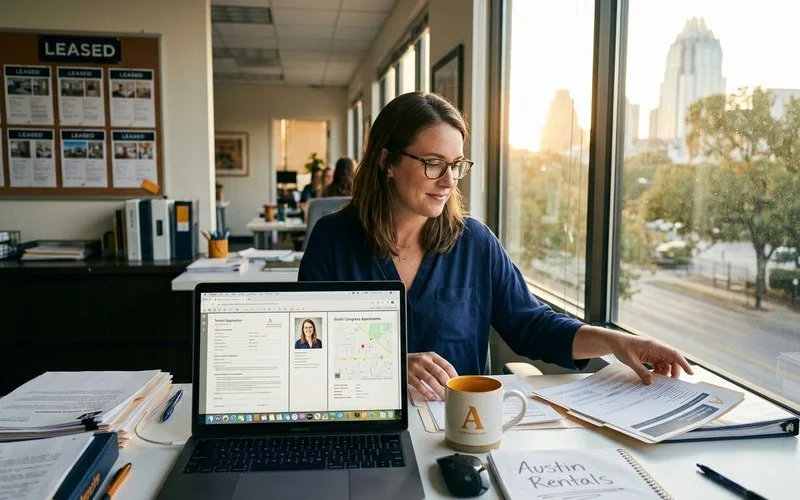 Austin Second Chance Apartments locator pre-screening a renter file for 2nd chance leasing approval