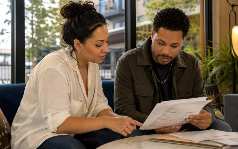 Austin locator and luxury apartment renter reviewing income documentation for a Class A community second chance approval