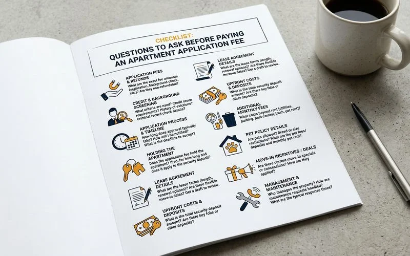 Checklist of questions to ask before paying an application fee