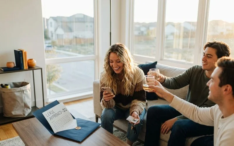 Renter celebrating an approved Round Rock lease after 48 hours