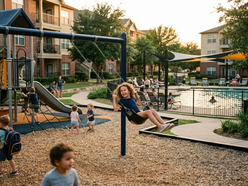 Suburban apartment complex near Buttercup Creek in Cedar Park, Texas
